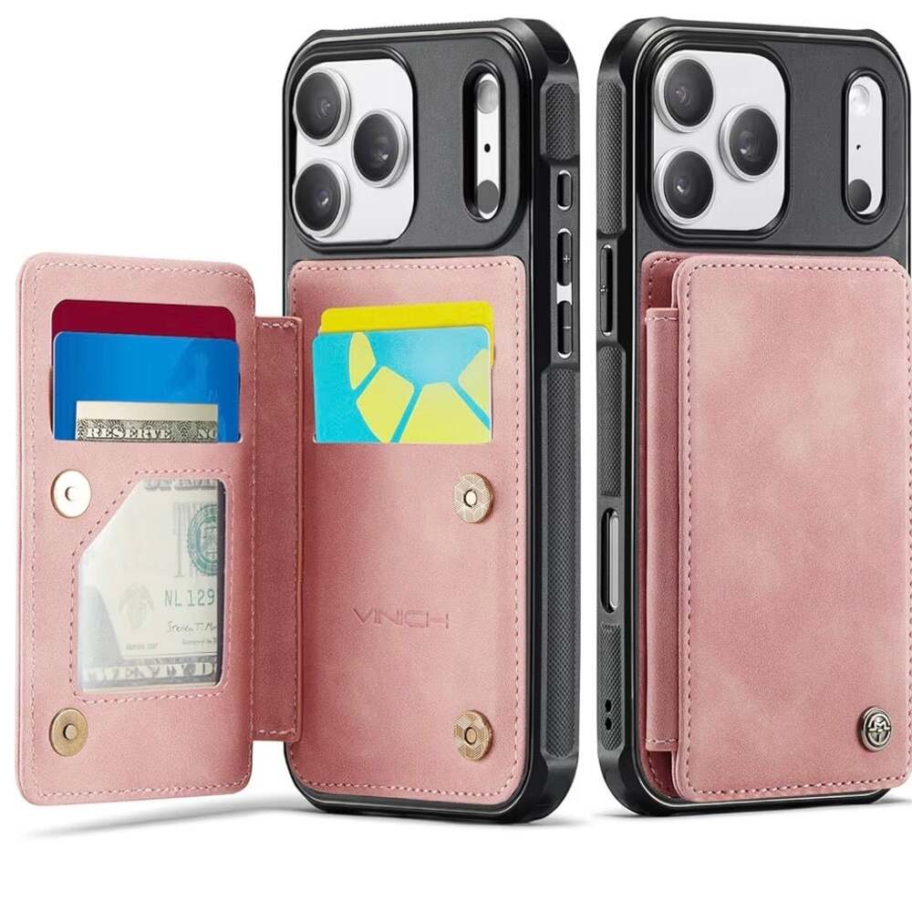 Vinich for iPhone 17 Pro Wallet Case Card Holder RFID Block Credit Slots (C15)